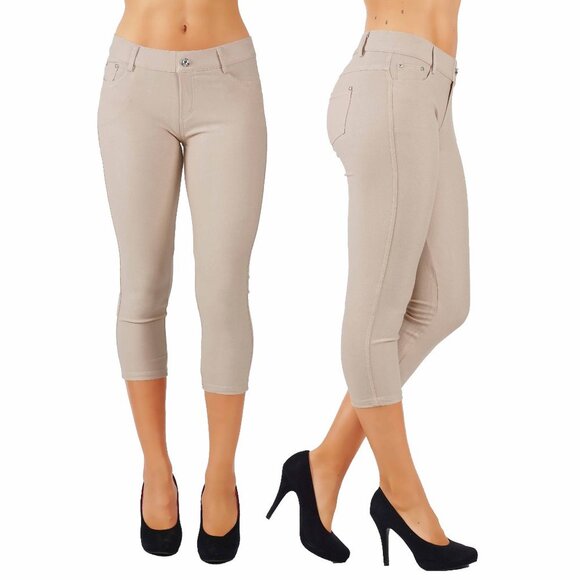 Yelete Pants - Jean Look Cotton Blend Jeggings Tights Slimming